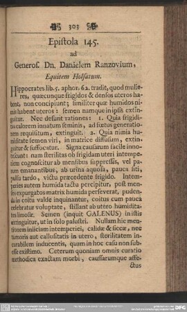 Epistola 145. ad Generos. Dn. Danielem Ranzovium, Equitem Holsatum