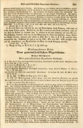 Siebenzehnter Titel. Vom gemeinschaftlichen Eigenthume