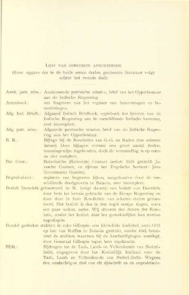 Lijst van gebruikte afkortingen