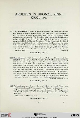 Arbeiten in Bronze, Zinn, Eisen usw. (Nr. 221-319)