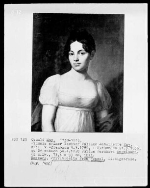 Bildnis Juliane Antoinette May, Tochter des Künstlers