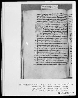 Eusebius, Historia ecclesiastica — Initiale H(UC), Folio 152verso