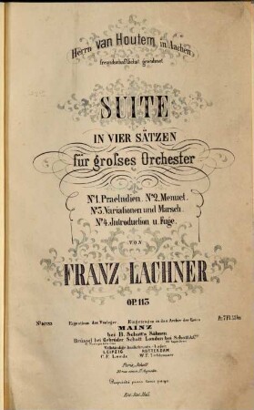 Suite in vier Sätzen für grosses Orchester : op. 113