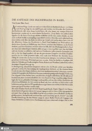 Die Anfänge Des Buchdrucks In Basel