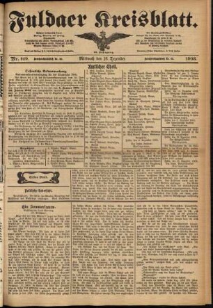 Erste Ausgabe vom Mittwoch, den 16. Dezember 1903.