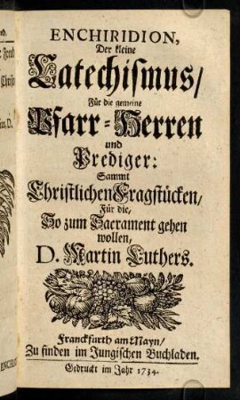 1-608, Enchiridion, Der kleine Catechismus