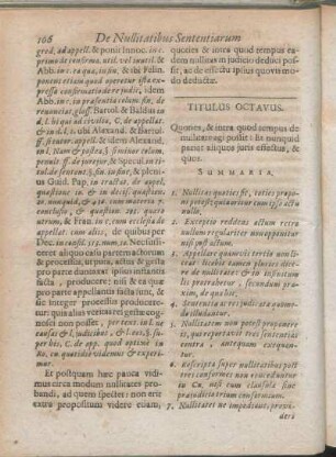 Titulus Octavus. Quoties, & intra quod tempus de nullitate agi possit: Et nunquid pariat aliquos juris effectus, & quos.