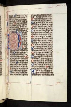Zierinitiale (Psalm 27): D(ominus illuminacio mea)