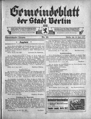 1927,24: Nr. 24, 12. Juni 1927