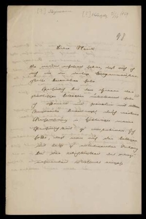 Brief von [...] Stegemann an Gottlieb Planck, Königsberg, 31.10.1869