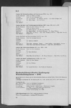 Hochschulübergreifender Studiengang Wirtschaftsingenieur - HWI