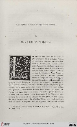 2. Pér. 8.1873: M. John W. Wilson, 2 : les grandes collections étrangères II