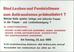 Sind Lesben und Feministinnen zum Antirassismus prädestiniert?
