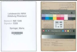 Entnazifizierung Maria Springer , geb. 28.09.1891 ()