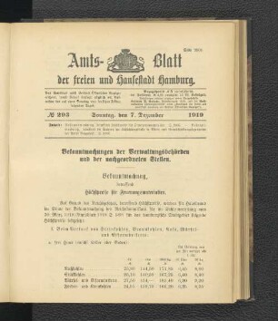 No.293, Sonntag, den 7. Dezember 1919