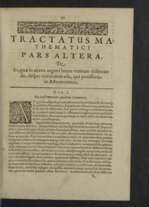 Tractatus mathematici Pars altera.