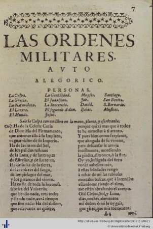 Auto Alegorico de las Ordenes Militares.