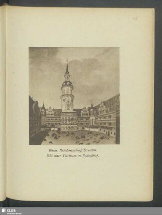 Ehem. Residenzschloß Dresden. Bild einer Tierhetze im Schloßhof
