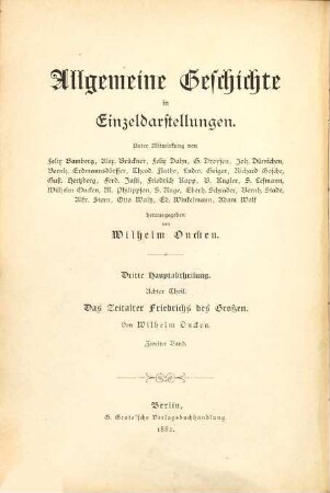 Das Zeitalter Friedrichs des Großen : mit Porträts, Illustrationen und Karten, 2