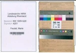 Entnazifizierung Marie Feudel , geb. 03.09.1892 (Bahnsekretaerin)