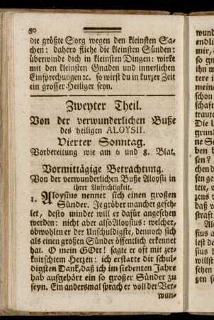 Zweyter Theil. Von der verwunderlichen Buße des heiligen Aloysii.
