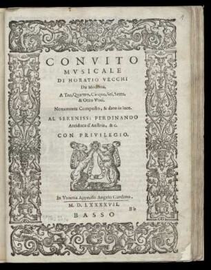 Convito musicale. Basso