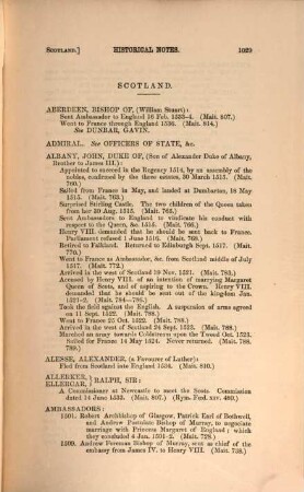 Historical Notes : 1509 - 1714, III
