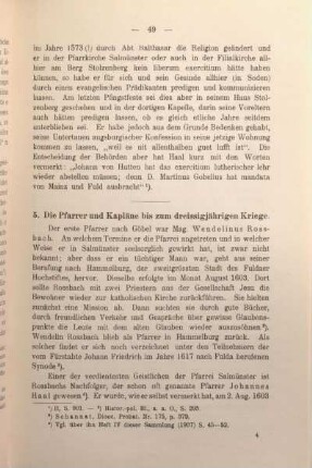 5. Die Pfarrer und Kapläne bis zum dreissigjährigen Kriege.