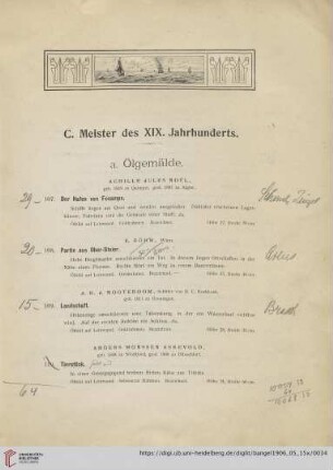 C. Meister des XIX. Jahrhunderts (Nr. 107-178)