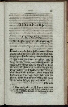 Erster Abschnitt. Verbesserungen überhaupt.