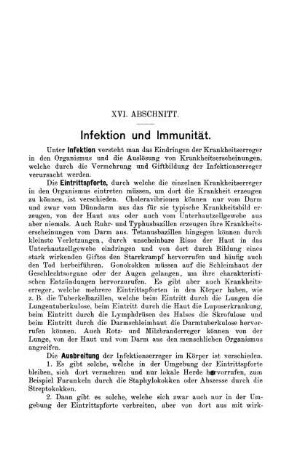 XVI. Abschnitt. Infektion und Immunität.