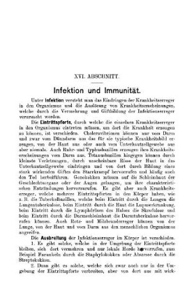 XVI. Abschnitt. Infektion und Immunität.
