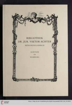 Nr. 295: Auktion / Hauswedell & Nolte: Bibliothek Dr. jur. Viktor Achter : am 24. und 25. Juni 1992