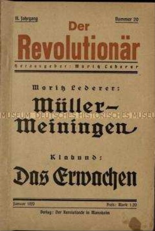 Der Revolutionär, Jg. 1920