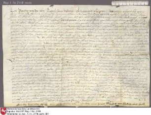 1606, Benedix von der Cula zu Cula leiht von Diederich Clüver zu Embsen und dessen Hausfrau 200 Rthlr.
