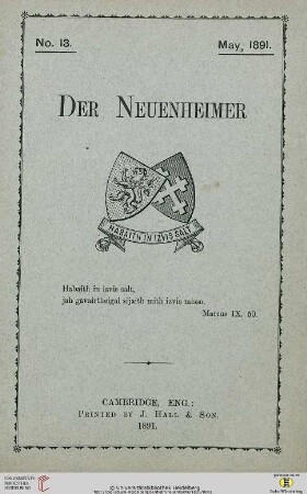 Der Neuenheimer: the magazine of Neuenheim College, Heidelberg, Germany