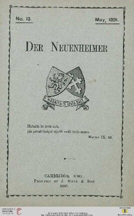 Der Neuenheimer: the magazine of Neuenheim College, Heidelberg, Germany