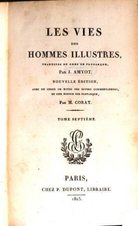 Les vies des hommes illustres, 7