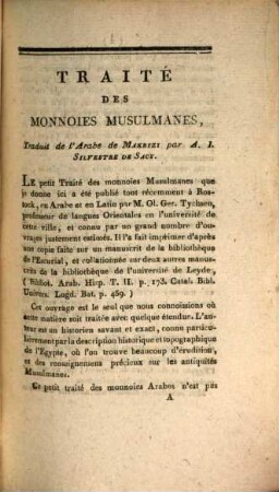 Traité Des Monnoies Musulmanes