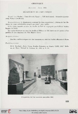 Chronique (Janvier-Juin 1961)