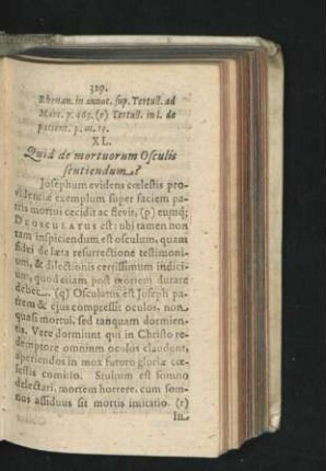 XL. Quid de mortuorum Osculis sentiendum?
