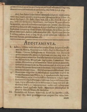 Additamenta.