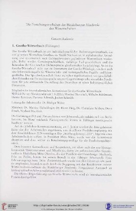 Die Forschungsvorhaben der Heidelberger Akademie der Wissenschaften