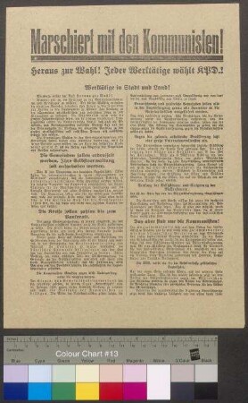 Flugblatt der KPD zur Kommunalwahl im Freistaat Braunschweig am 26. Februar 1928