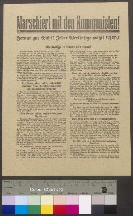 Flugblatt der KPD zur Kommunalwahl im Freistaat                                         Braunschweig am 26. Februar 1928
