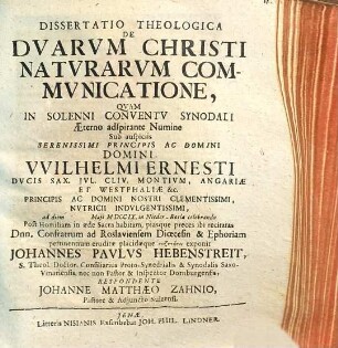 Dissertatio theologica de duarum Christi naturarum communicatione