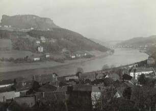 Elbtal bei Königstein : Elbtal bei Stadt Königstein mit Lilienstein