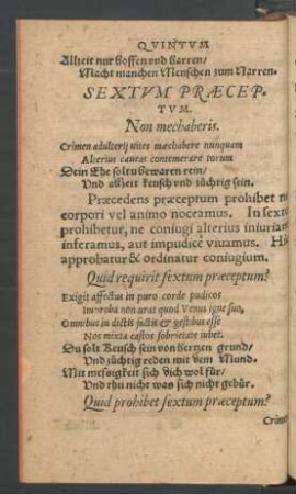 Sextum Praeceptum.