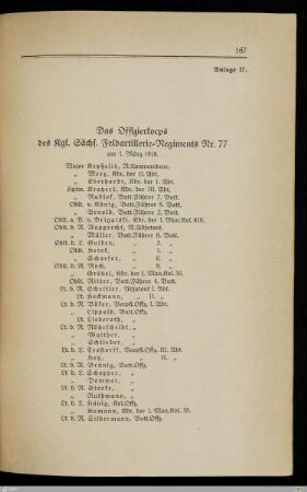 27. Das Offizierkorps des Kgl. Sächs. Feldartillerie-Regiments Nr. 77