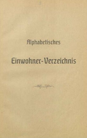 Alphabetisches Einwohner-Verzeichnis